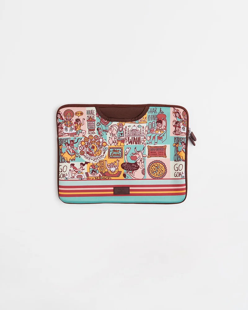 Chumbak Teal By Chumbak Indie Pop Laptop Sleeve - 13Inch